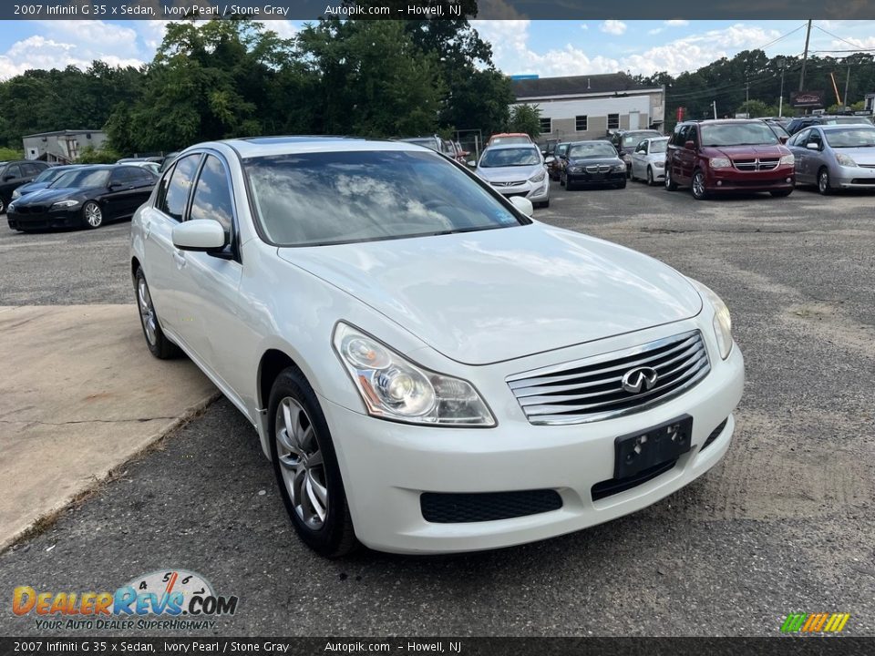 2007 Infiniti G 35 x Sedan Ivory Pearl / Stone Gray Photo #15