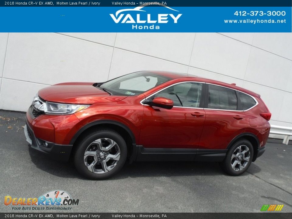 2018 Honda CR-V EX AWD Molten Lava Pearl / Ivory Photo #2