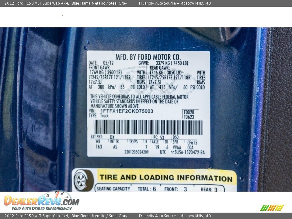 2012 Ford F150 XLT SuperCab 4x4 Blue Flame Metallic / Steel Gray Photo #27