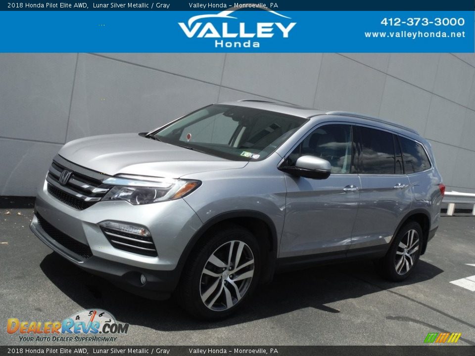 2018 Honda Pilot Elite AWD Lunar Silver Metallic / Gray Photo #1