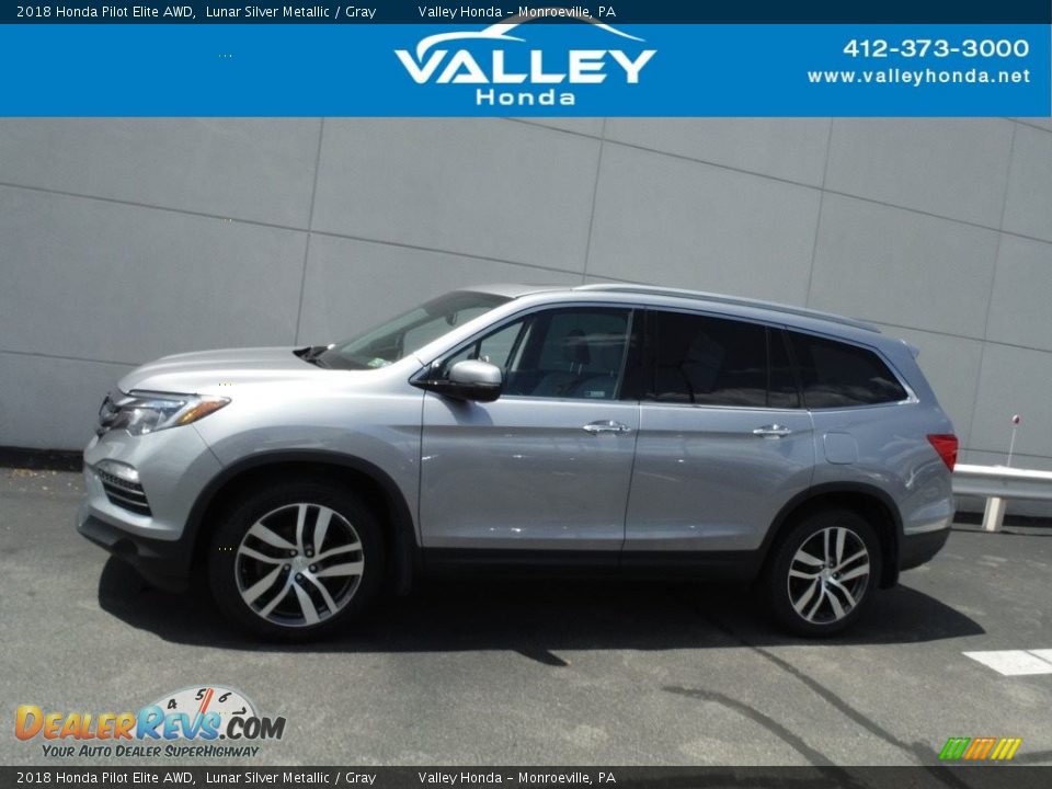 2018 Honda Pilot Elite AWD Lunar Silver Metallic / Gray Photo #2