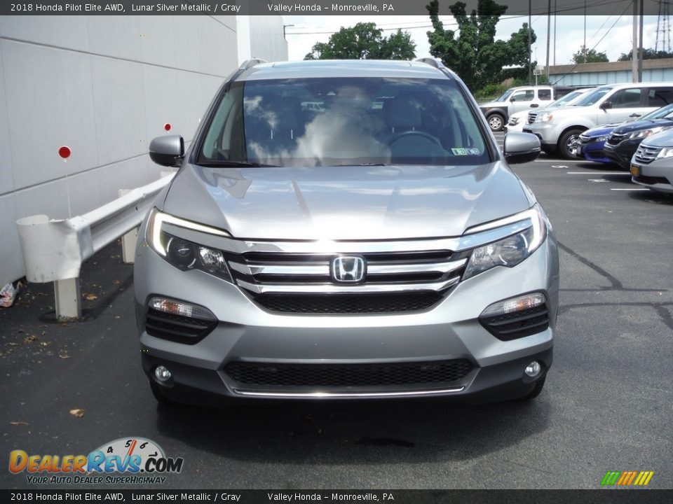 2018 Honda Pilot Elite AWD Lunar Silver Metallic / Gray Photo #5