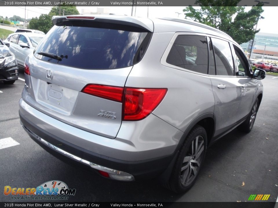 2018 Honda Pilot Elite AWD Lunar Silver Metallic / Gray Photo #7