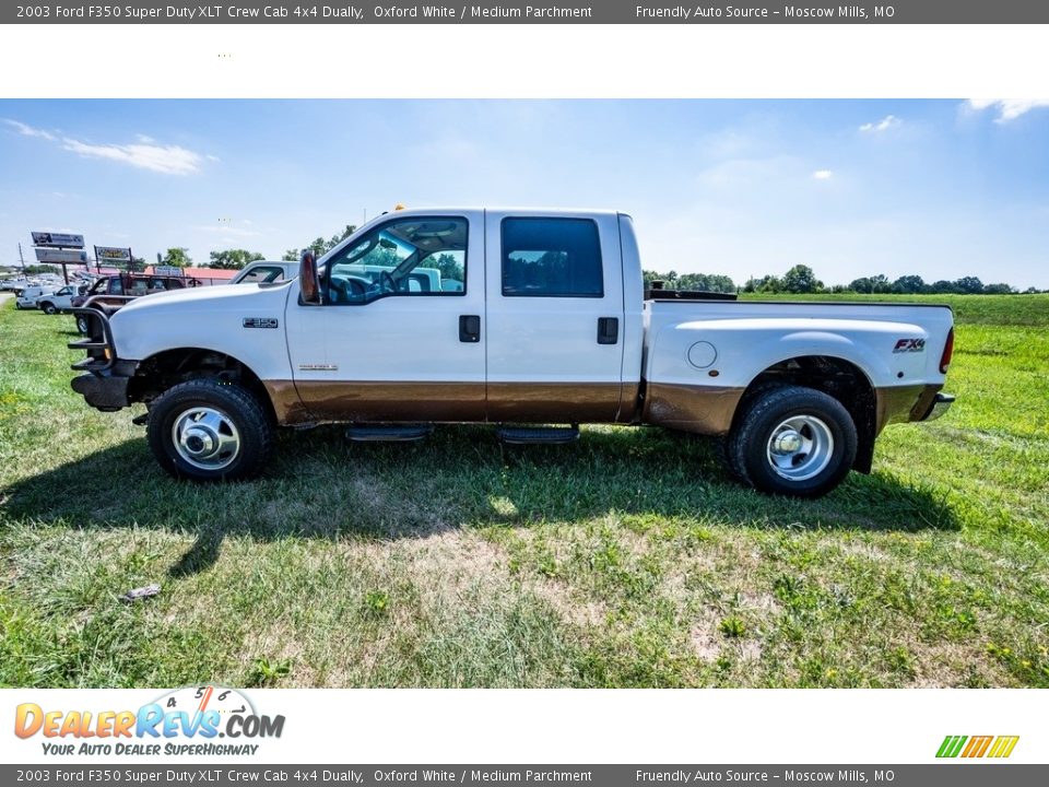 2003 Ford F350 Super Duty XLT Crew Cab 4x4 Dually Oxford White / Medium Parchment Photo #7