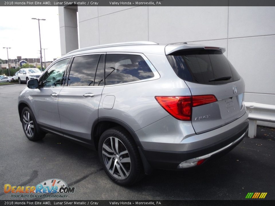 2018 Honda Pilot Elite AWD Lunar Silver Metallic / Gray Photo #10