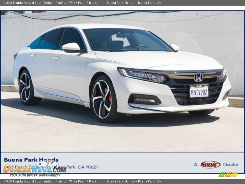 2020 Honda Accord Sport Sedan Platinum White Pearl / Black Photo #1
