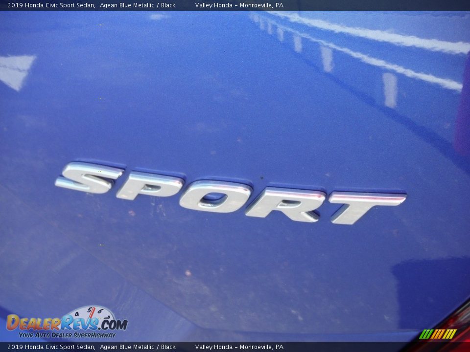 2019 Honda Civic Sport Sedan Agean Blue Metallic / Black Photo #7