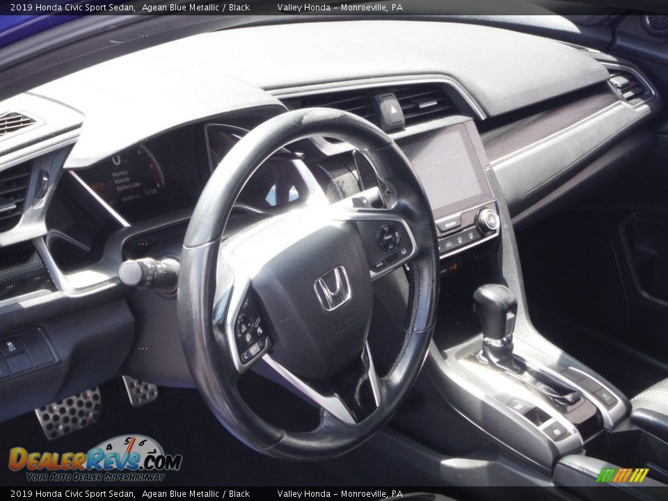 2019 Honda Civic Sport Sedan Agean Blue Metallic / Black Photo #11