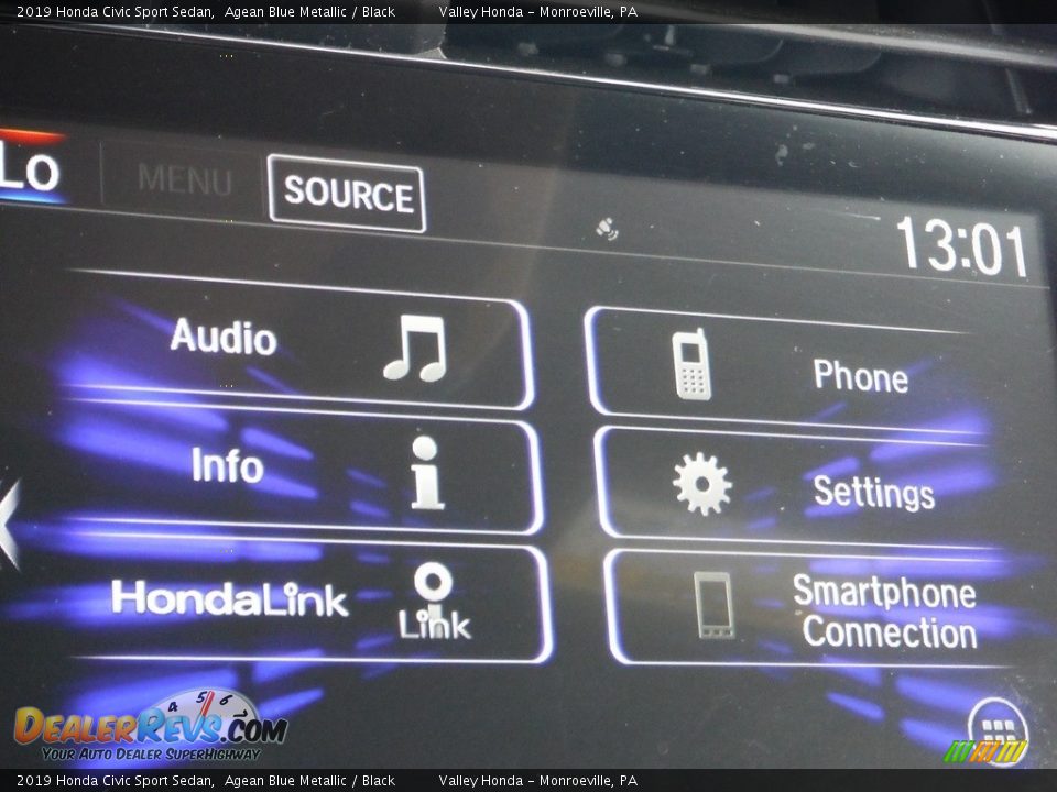 2019 Honda Civic Sport Sedan Agean Blue Metallic / Black Photo #16