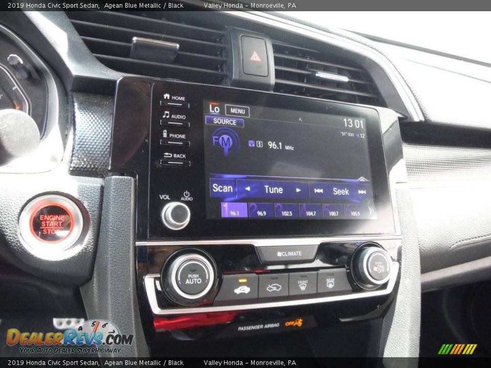 2019 Honda Civic Sport Sedan Agean Blue Metallic / Black Photo #17