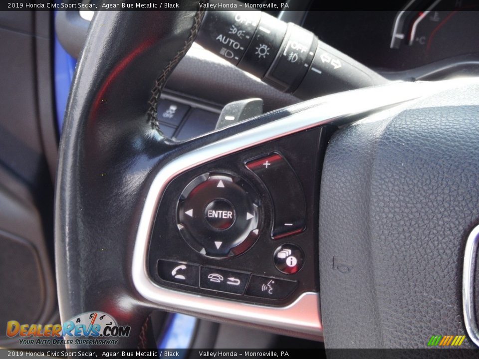 2019 Honda Civic Sport Sedan Agean Blue Metallic / Black Photo #20