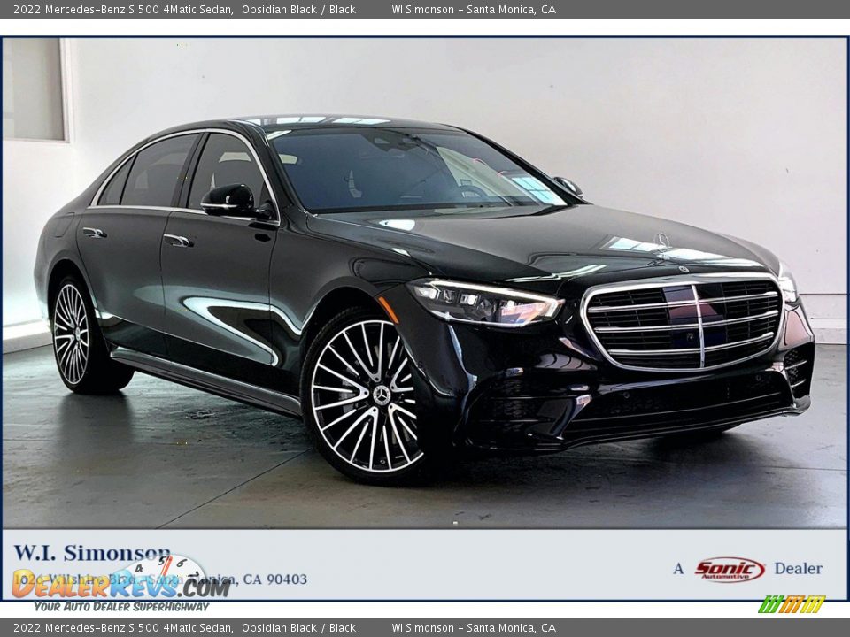 2022 Mercedes-Benz S 500 4Matic Sedan Obsidian Black / Black Photo #1