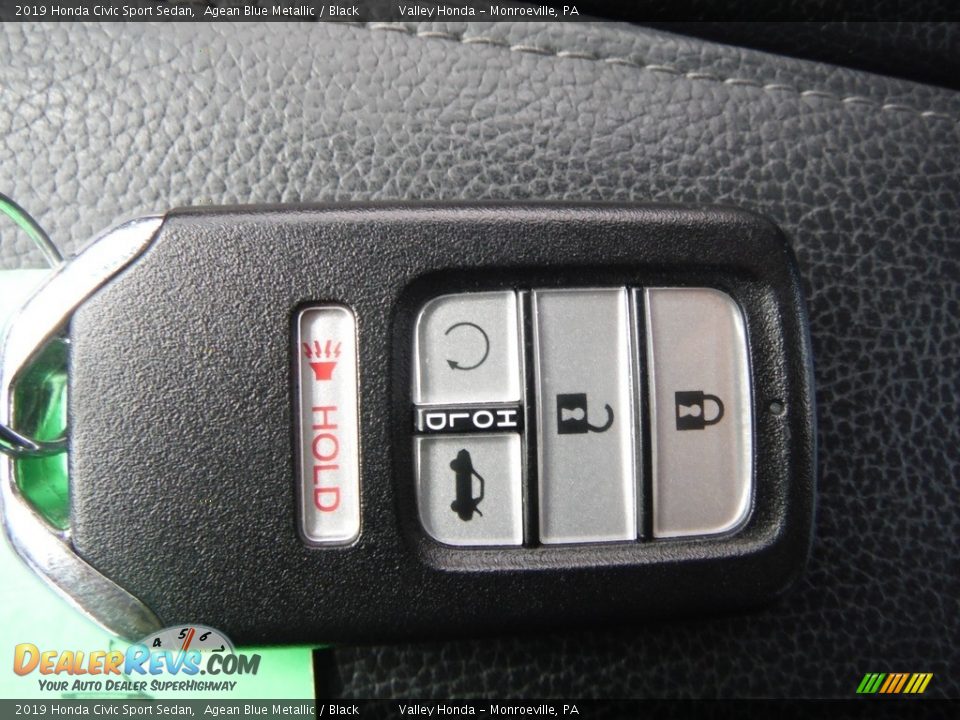 2019 Honda Civic Sport Sedan Agean Blue Metallic / Black Photo #24
