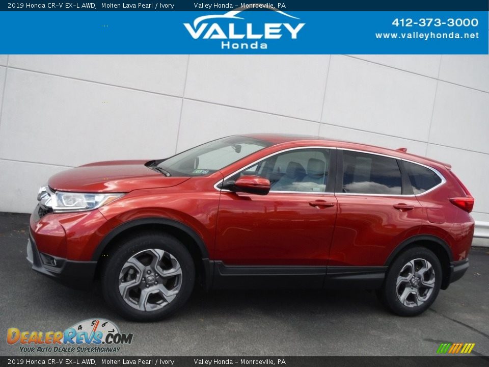 2019 Honda CR-V EX-L AWD Molten Lava Pearl / Ivory Photo #2
