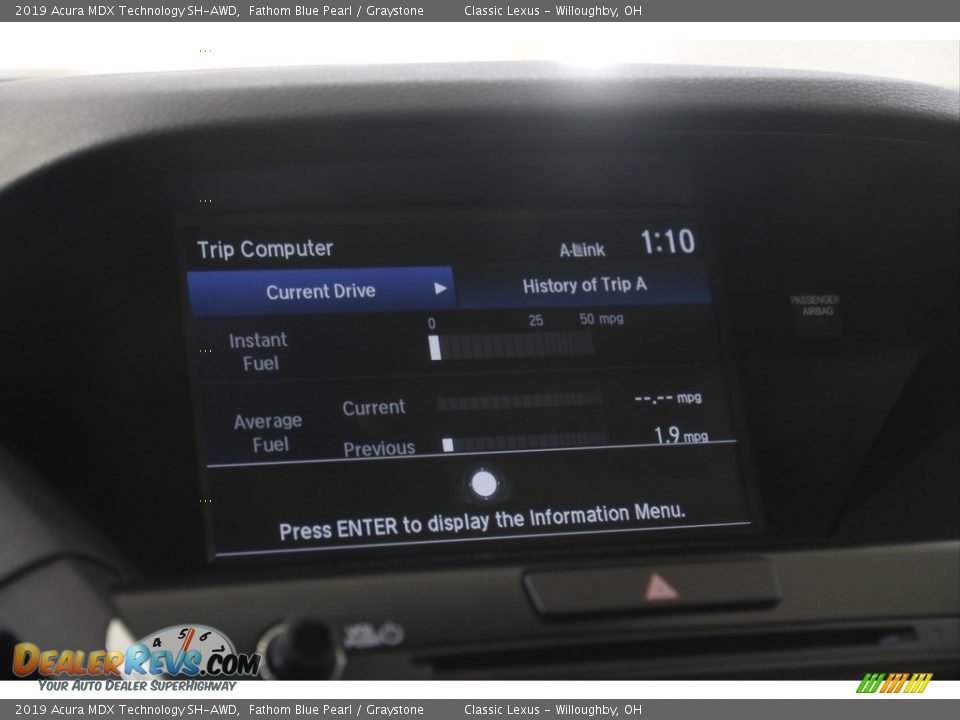 2019 Acura MDX Technology SH-AWD Fathom Blue Pearl / Graystone Photo #12