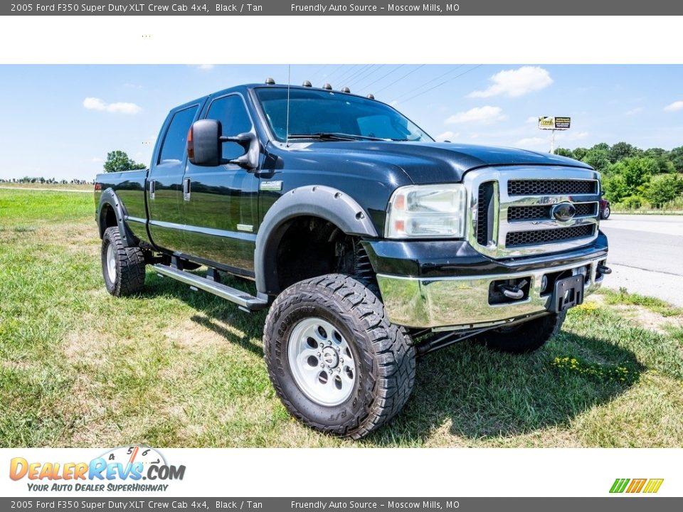 2005 Ford F350 Super Duty XLT Crew Cab 4x4 Black / Tan Photo #1