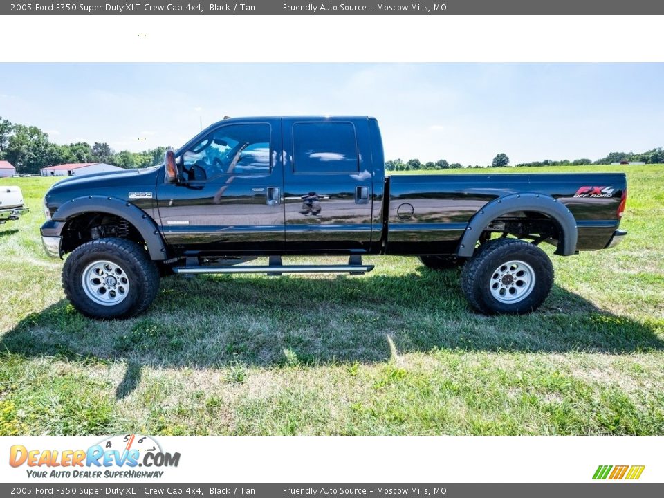 2005 Ford F350 Super Duty XLT Crew Cab 4x4 Black / Tan Photo #7