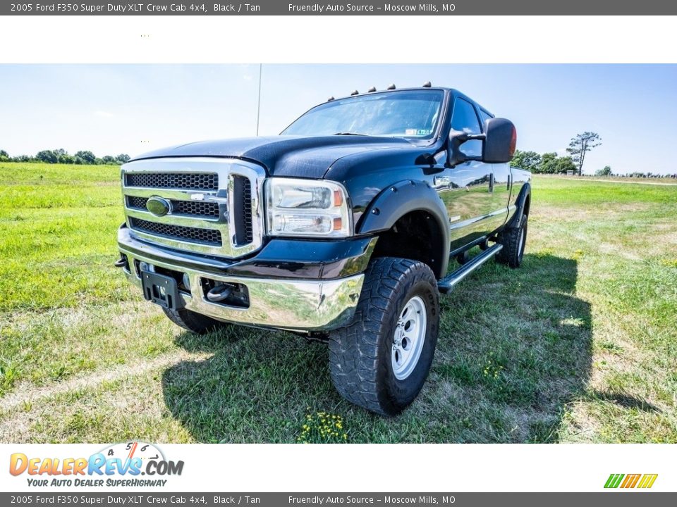 2005 Ford F350 Super Duty XLT Crew Cab 4x4 Black / Tan Photo #8