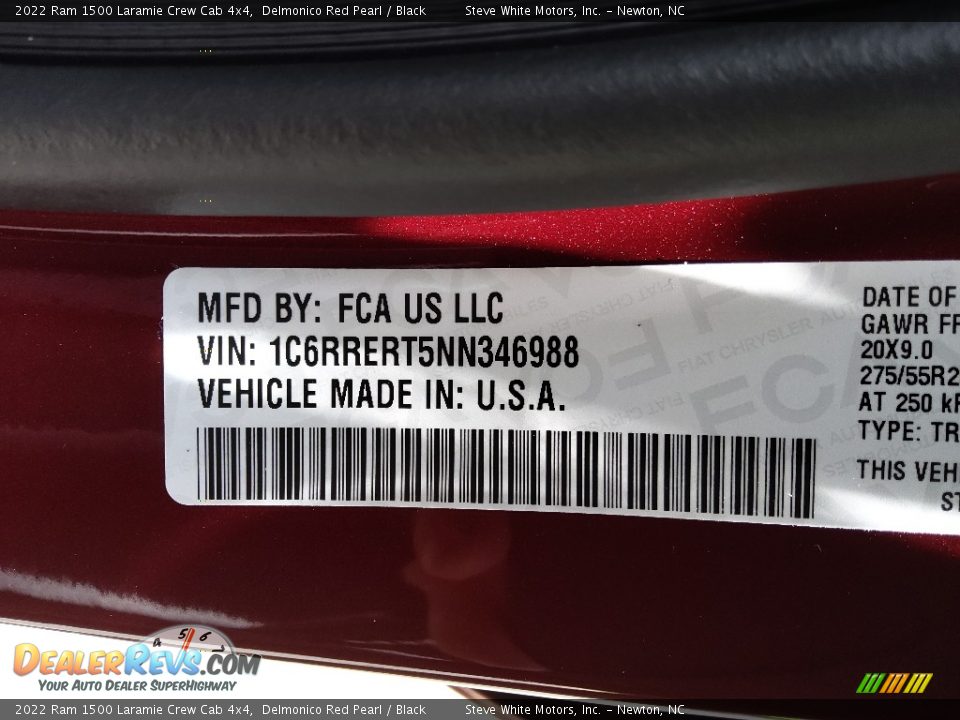 2022 Ram 1500 Laramie Crew Cab 4x4 Delmonico Red Pearl / Black Photo #29