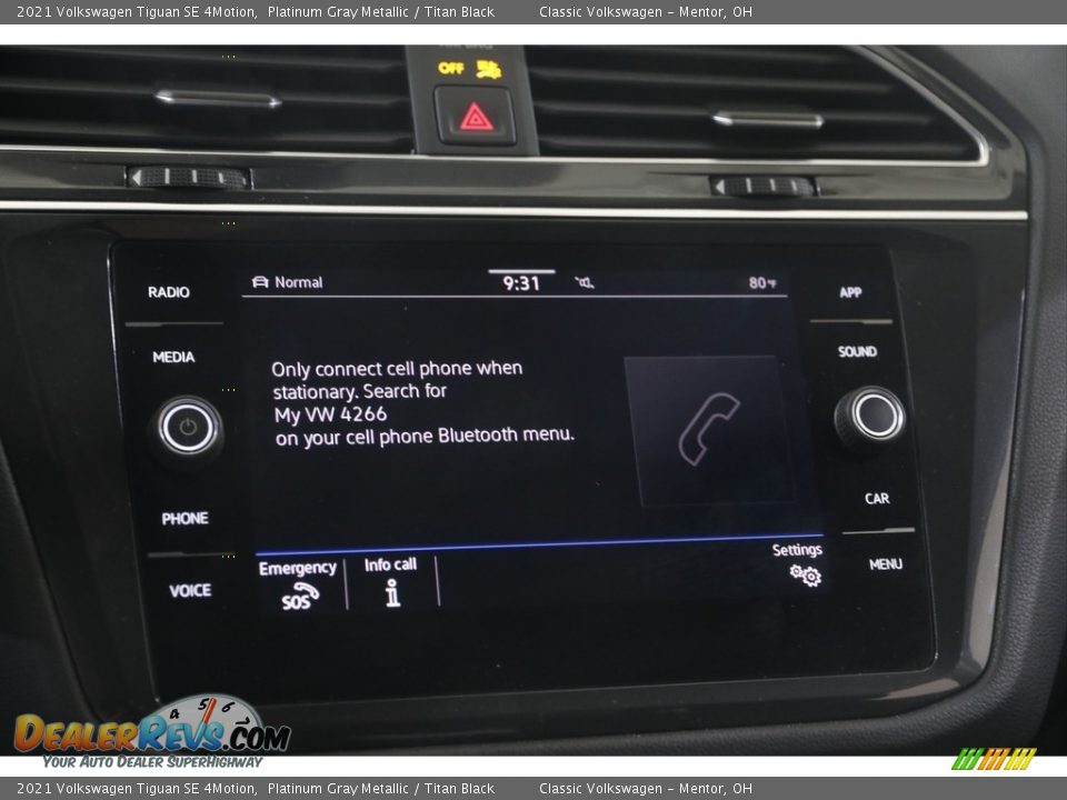 2021 Volkswagen Tiguan SE 4Motion Platinum Gray Metallic / Titan Black Photo #11