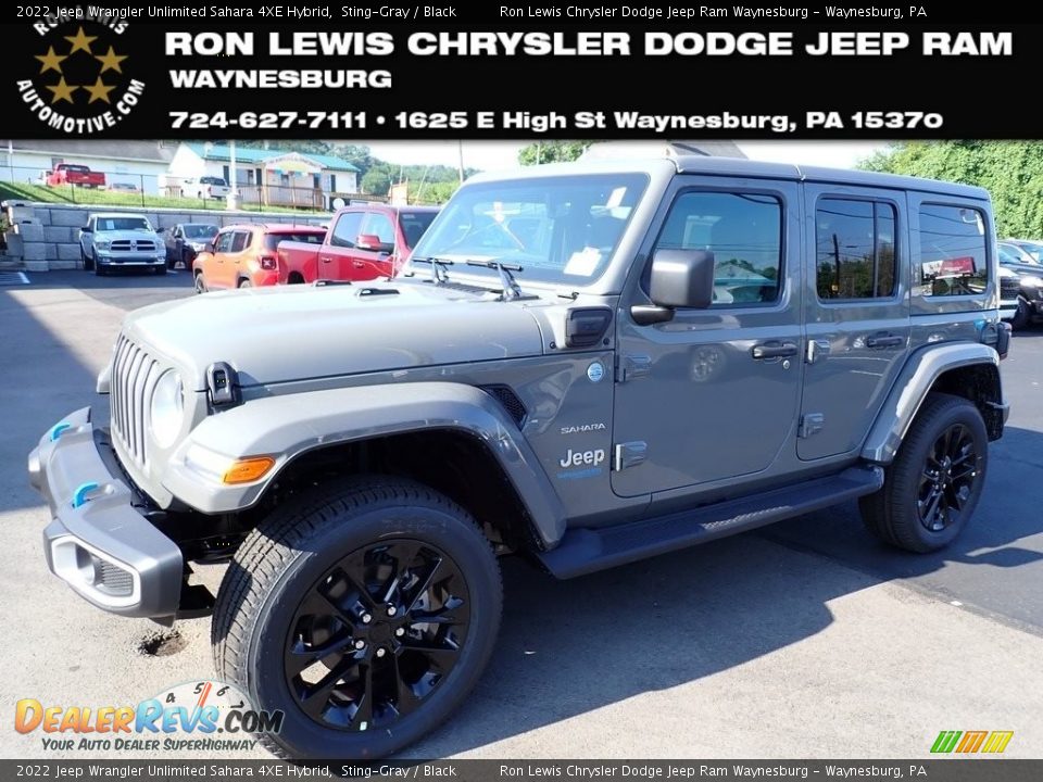2022 Jeep Wrangler Unlimited Sahara 4XE Hybrid Sting-Gray / Black Photo #1