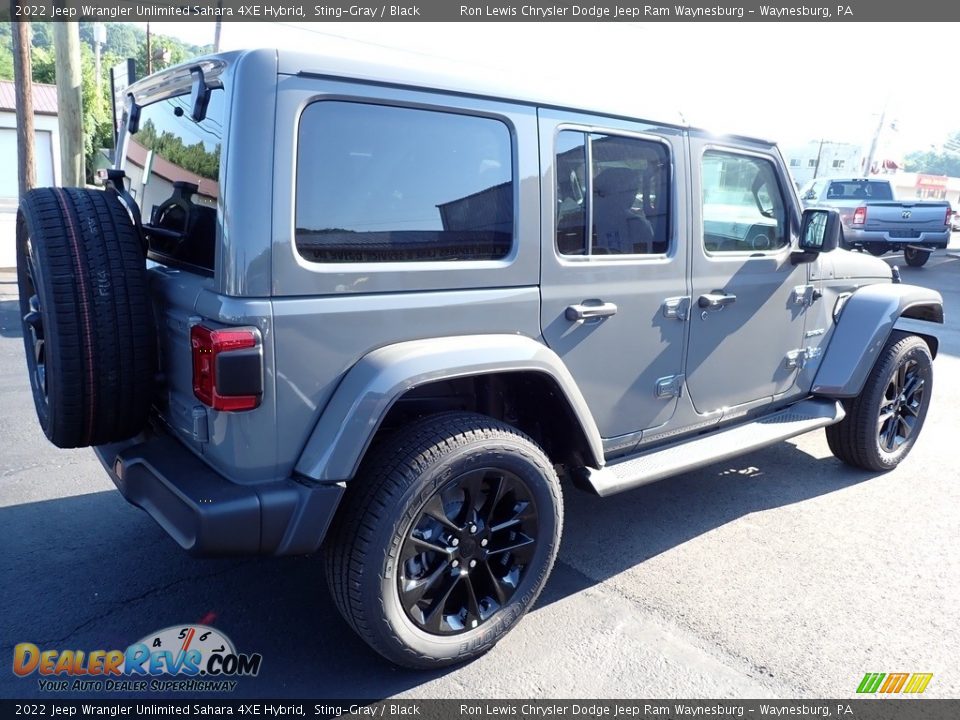 2022 Jeep Wrangler Unlimited Sahara 4XE Hybrid Sting-Gray / Black Photo #6