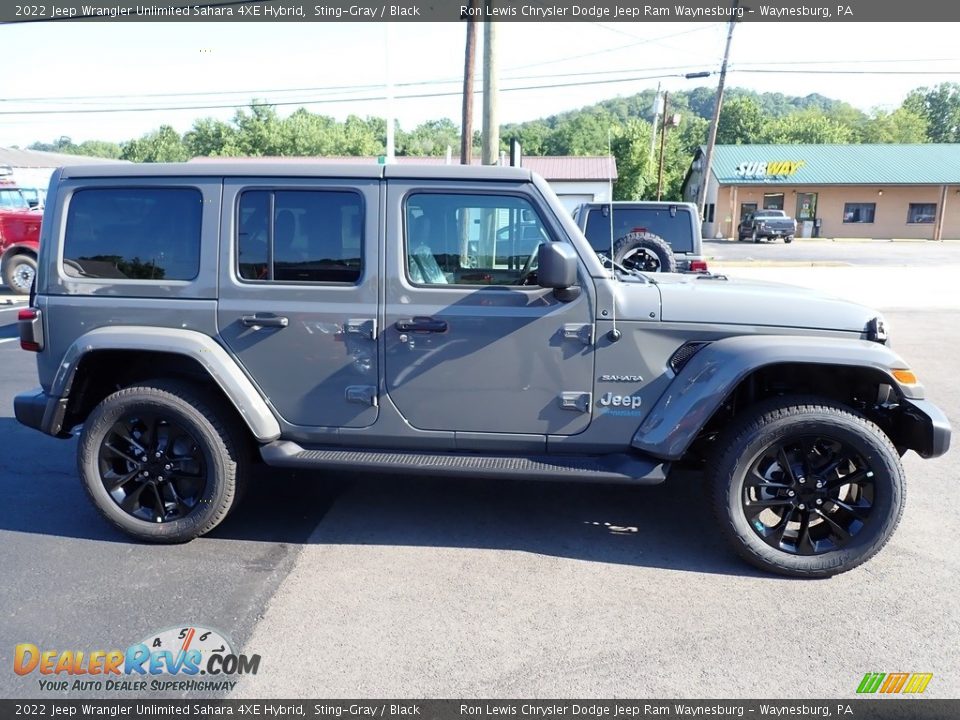 2022 Jeep Wrangler Unlimited Sahara 4XE Hybrid Sting-Gray / Black Photo #7