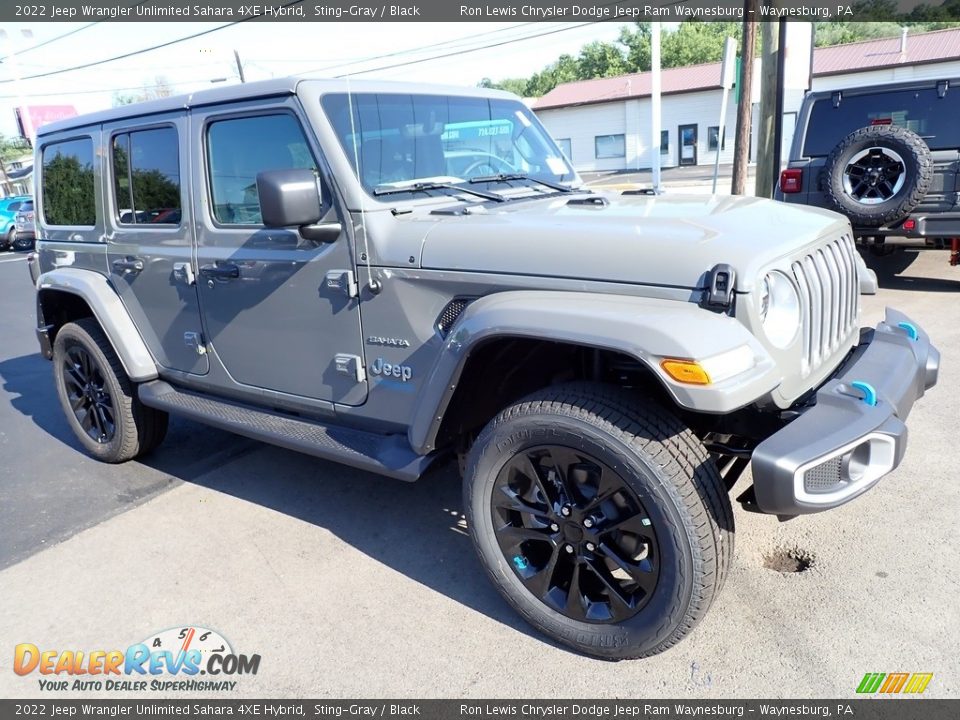 2022 Jeep Wrangler Unlimited Sahara 4XE Hybrid Sting-Gray / Black Photo #8