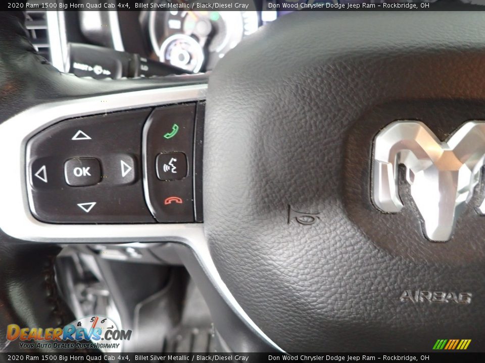 2020 Ram 1500 Big Horn Quad Cab 4x4 Billet Silver Metallic / Black/Diesel Gray Photo #16