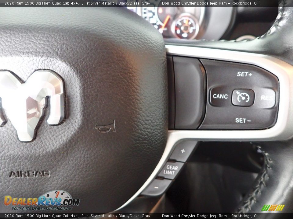 2020 Ram 1500 Big Horn Quad Cab 4x4 Billet Silver Metallic / Black/Diesel Gray Photo #17