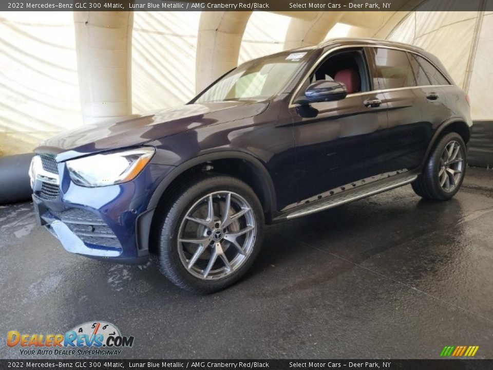 2022 Mercedes-Benz GLC 300 4Matic Lunar Blue Metallic / AMG Cranberry Red/Black Photo #1