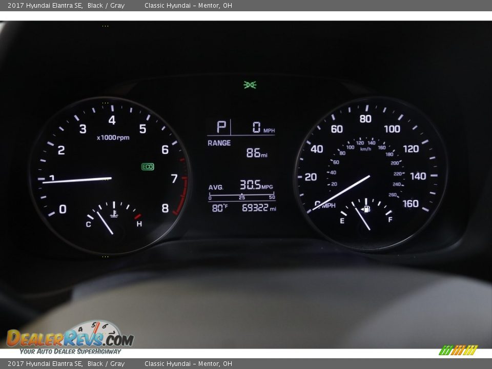 2017 Hyundai Elantra SE Black / Gray Photo #8