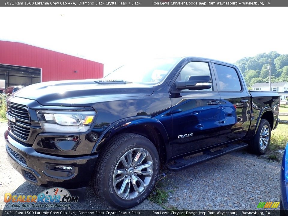 2021 Ram 1500 Laramie Crew Cab 4x4 Diamond Black Crystal Pearl / Black Photo #1
