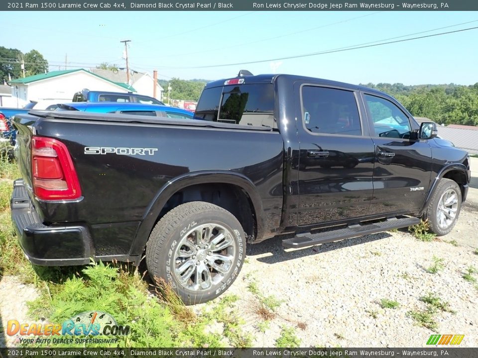 2021 Ram 1500 Laramie Crew Cab 4x4 Diamond Black Crystal Pearl / Black Photo #3