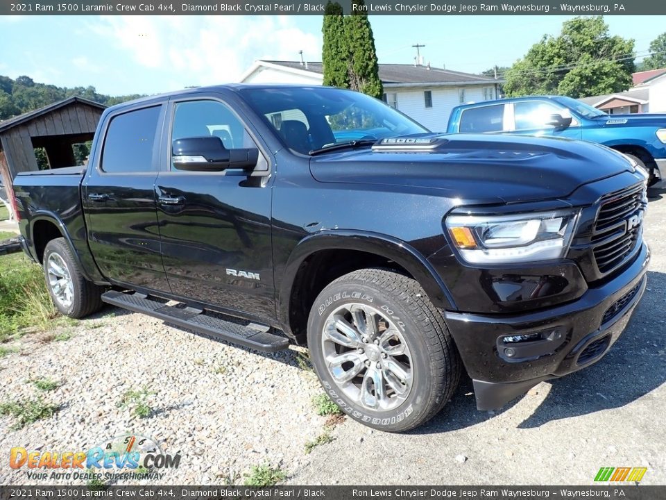 2021 Ram 1500 Laramie Crew Cab 4x4 Diamond Black Crystal Pearl / Black Photo #4