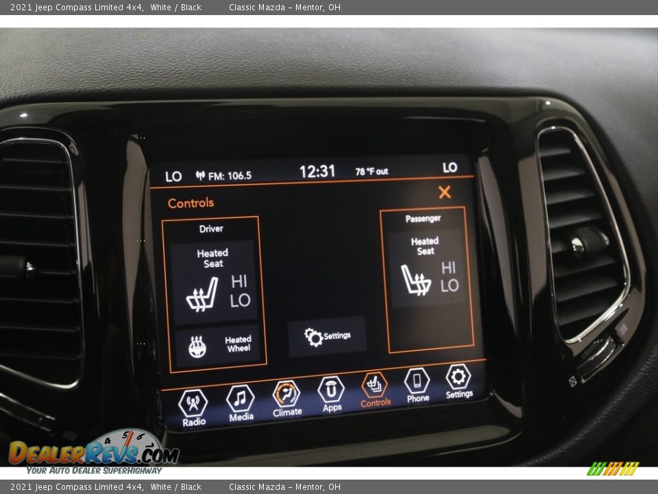 2021 Jeep Compass Limited 4x4 White / Black Photo #12