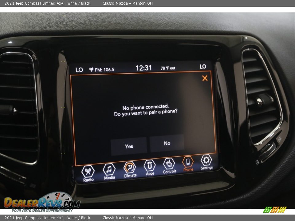 2021 Jeep Compass Limited 4x4 White / Black Photo #13