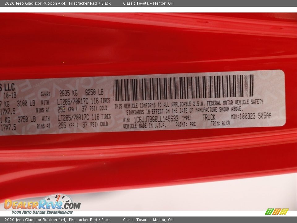 2020 Jeep Gladiator Rubicon 4x4 Firecracker Red / Black Photo #24