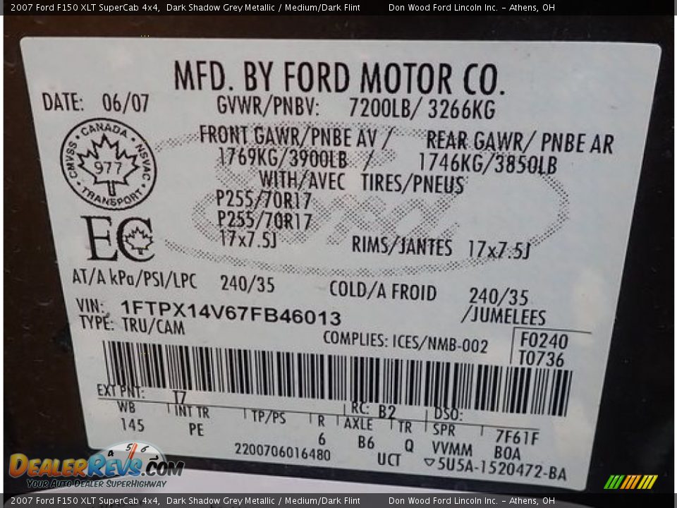 2007 Ford F150 XLT SuperCab 4x4 Dark Shadow Grey Metallic / Medium/Dark Flint Photo #33