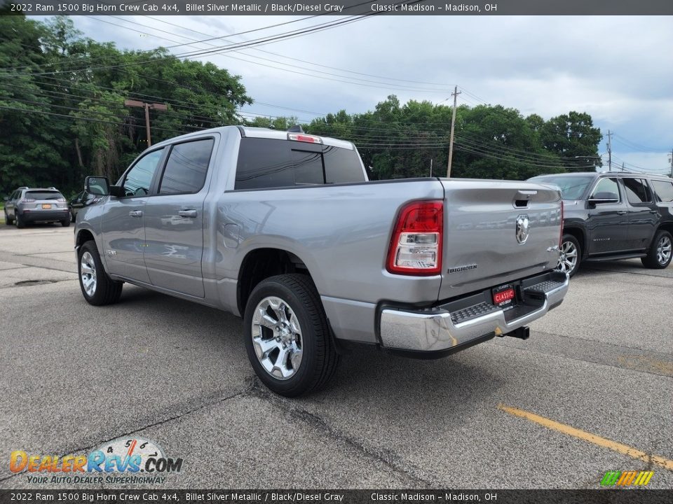 2022 Ram 1500 Big Horn Crew Cab 4x4 Billet Silver Metallic / Black/Diesel Gray Photo #9