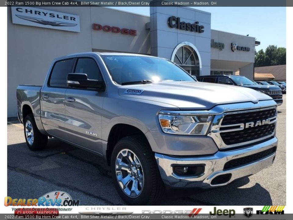 2022 Ram 1500 Big Horn Crew Cab 4x4 Billet Silver Metallic / Black/Diesel Gray Photo #1