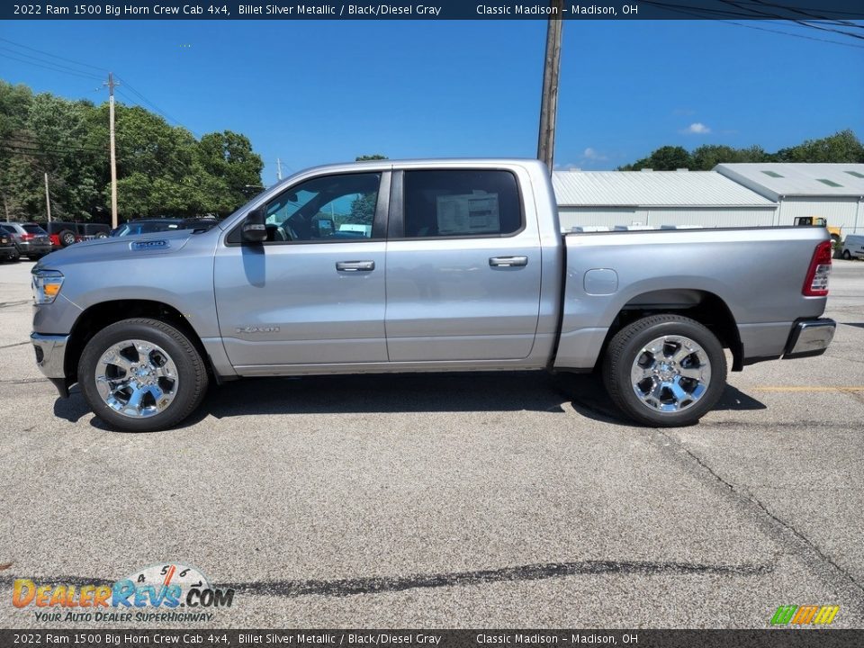 2022 Ram 1500 Big Horn Crew Cab 4x4 Billet Silver Metallic / Black/Diesel Gray Photo #8