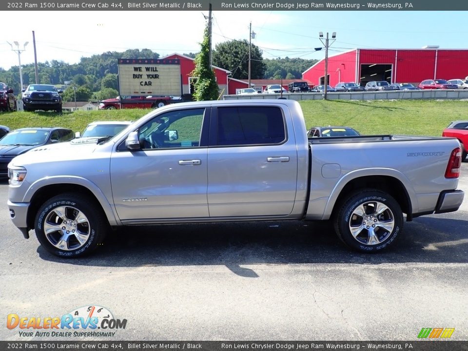 2022 Ram 1500 Laramie Crew Cab 4x4 Billet Silver Metallic / Black Photo #2