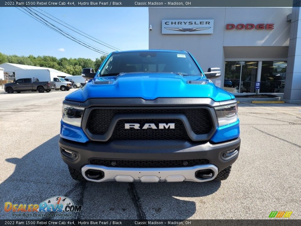 2022 Ram 1500 Rebel Crew Cab 4x4 Hydro Blue Pearl / Black Photo #7