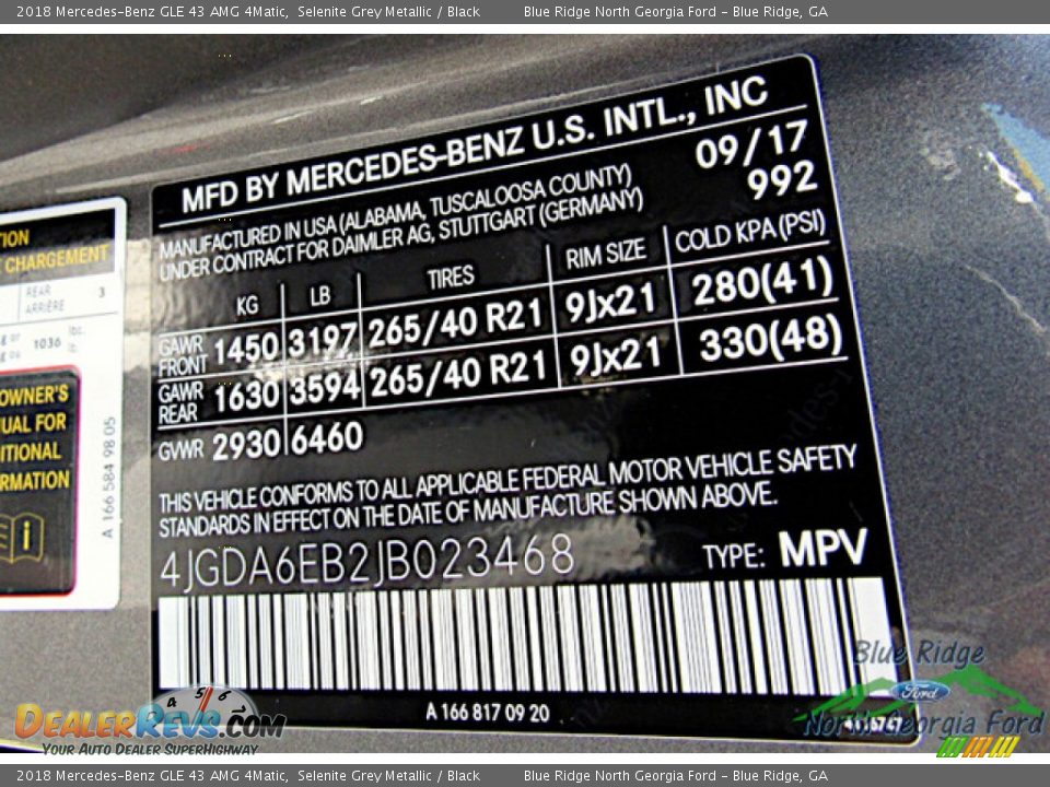 2018 Mercedes-Benz GLE 43 AMG 4Matic Selenite Grey Metallic / Black Photo #26