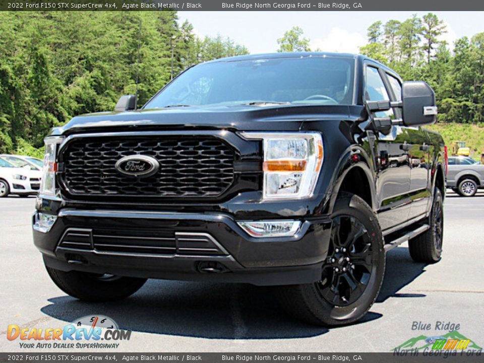 2022 Ford F150 STX SuperCrew 4x4 Agate Black Metallic / Black Photo #1