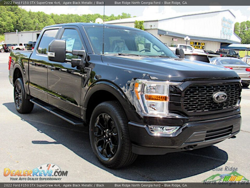 2022 Ford F150 STX SuperCrew 4x4 Agate Black Metallic / Black Photo #7