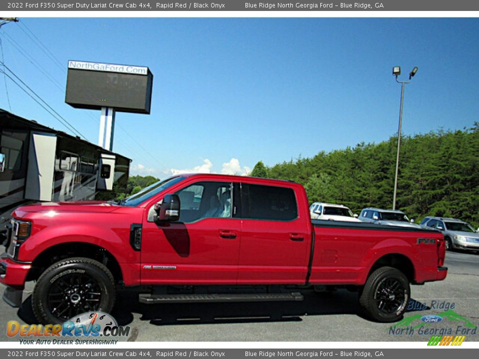 2022 Ford F350 Super Duty Lariat Crew Cab 4x4 Rapid Red / Black Onyx Photo #2