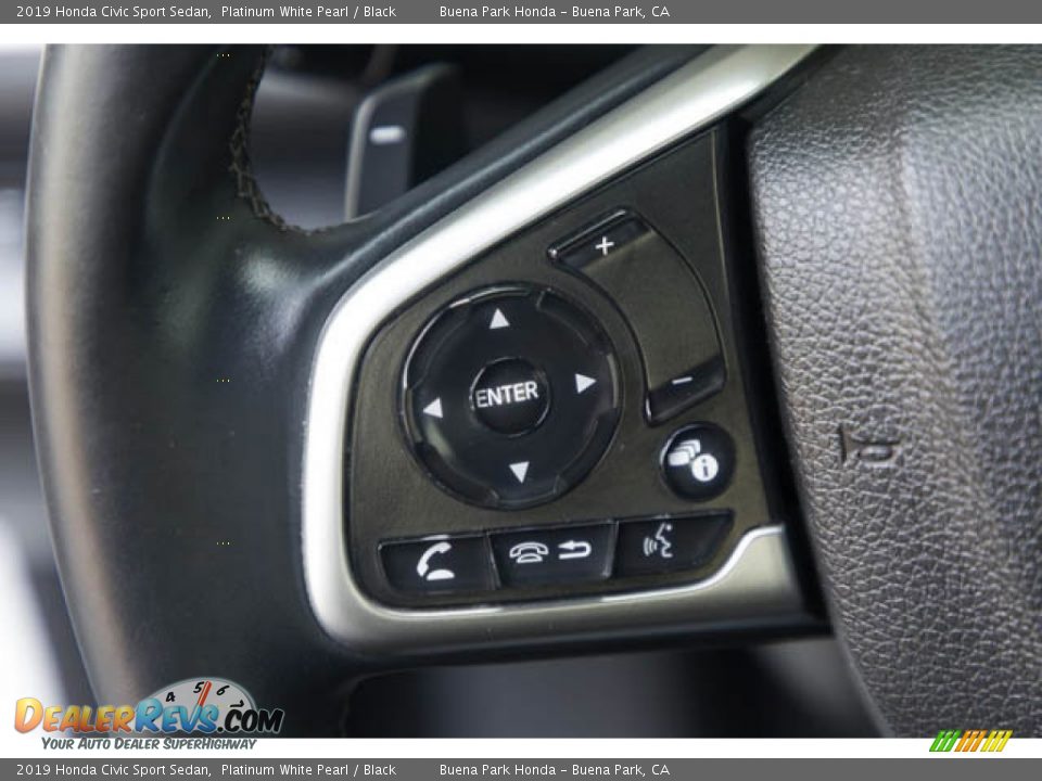 2019 Honda Civic Sport Sedan Platinum White Pearl / Black Photo #14