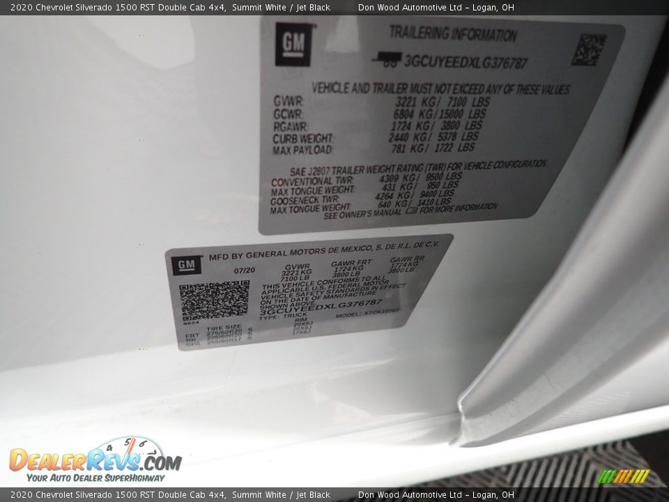 2020 Chevrolet Silverado 1500 RST Double Cab 4x4 Summit White / Jet Black Photo #33